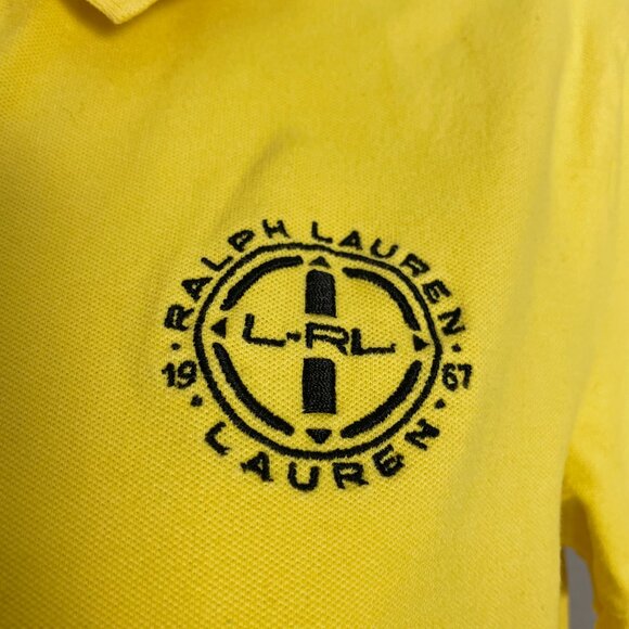 L-RL Ralph Lauren Active Polo Shirt Quarter Zip Women Small Yellow Short Sleeve - Picture 8 of 11